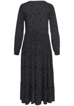 Online LASCANA Maxikleid Grau-Schwarz-Bedruckt