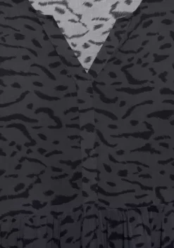 Online LASCANA Maxikleid Grau-Schwarz-Bedruckt