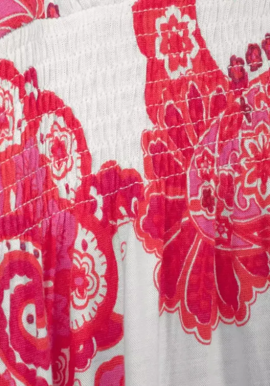 LASCANA Maxikleid Rot-Weis-Bedruckt