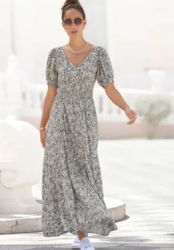 Outlet Vivance Maxikleid Grau-Bedruckt