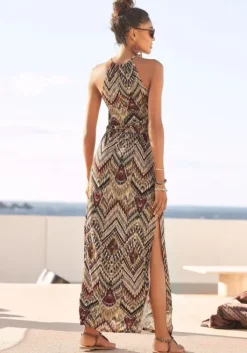Discount LASCANA Maxikleid Braun-Bedruckt