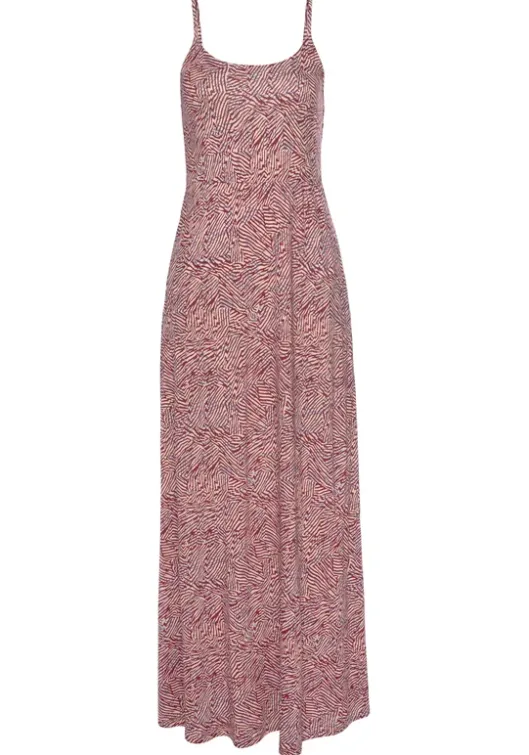 Clearance Vivance Maxikleid Rot-Apricot-Blau Bedruckt