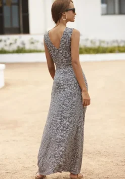 Discount s.Oliver Maxikleid Anthrazit-Rosa-Bedruckt