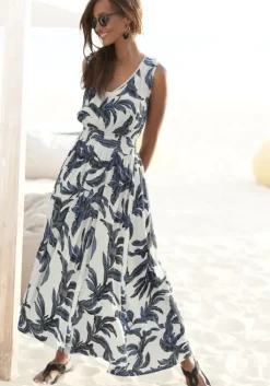 Discount s.Oliver Maxikleid Sand-Schwarz Bedruckt