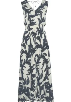 Discount s.Oliver Maxikleid Sand-Schwarz Bedruckt