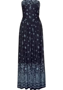 New s.Oliver Maxikleid Blau-Bedruckt