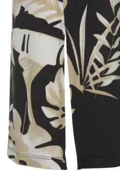 Hot Vivance Midikleid Schwarz-Beige-Bedruckt