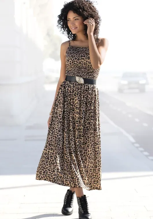 Buffalo Midikleid Leo-Bedruckt