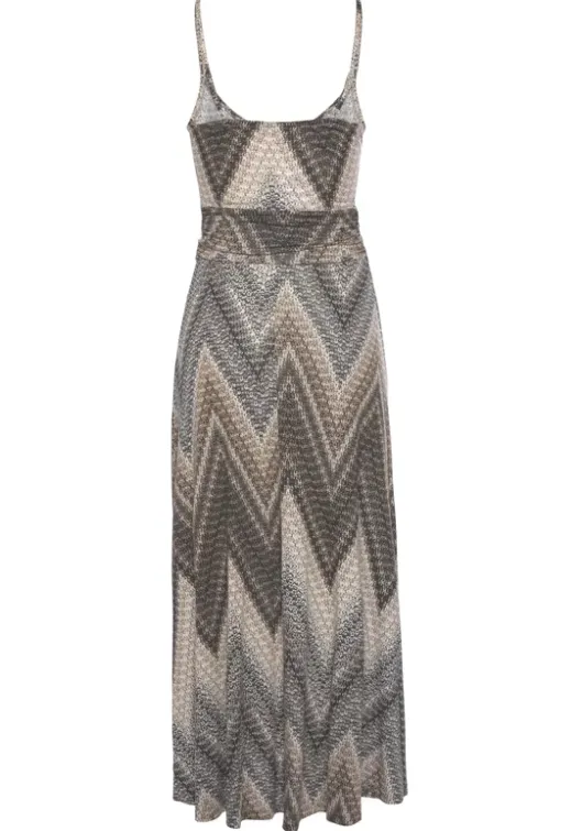 Clearance LASCANA Midikleid Schwarz-Braun-Creme Bedruckt