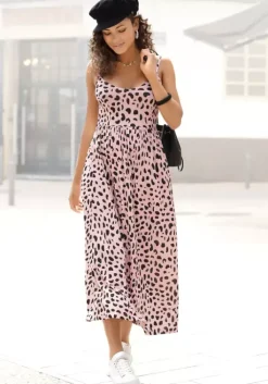 Best Buffalo Midikleid Rose-Schwarz-Bedruckt