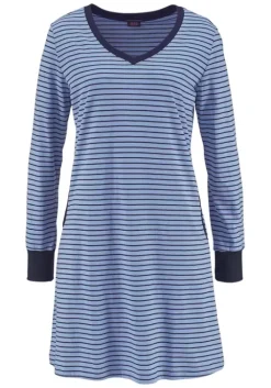 Online H.I.S Nachthemd Blau-Gestreift
