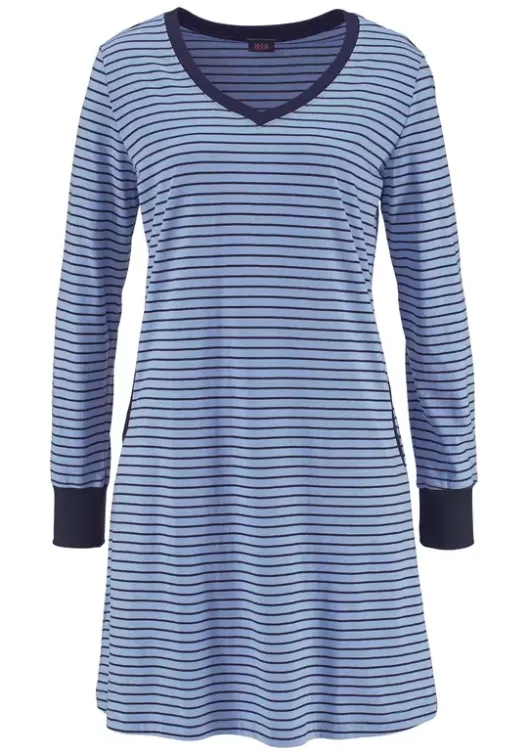 Online H.I.S Nachthemd Blau-Gestreift