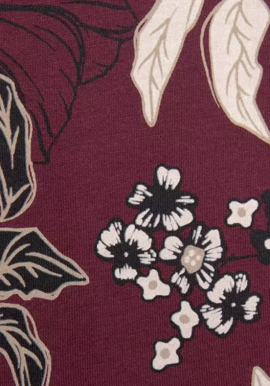 Sale s.Oliver Nachthemd Bordeaux-Geblumt-Mehrfarbig