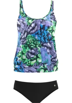 Clearance LASCANA Oversize-Tankini Schwarz-Grun