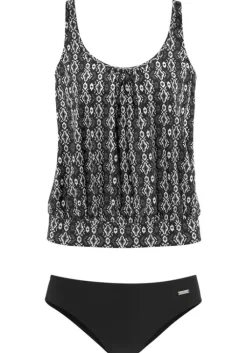 Sale LASCANA Oversize-Tankini Schwarz-Bedruckt