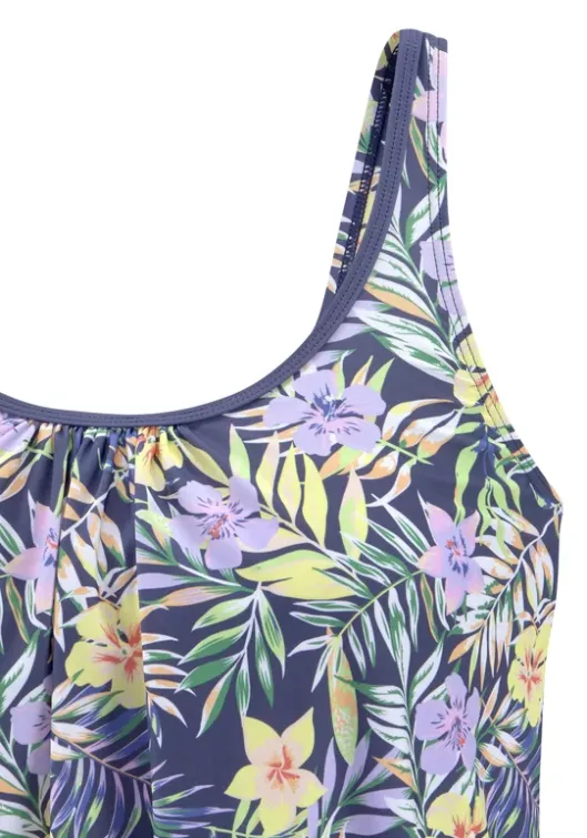 Best Venice Beach Oversize-Tankini-Top"Summer" Marine-Zitrone