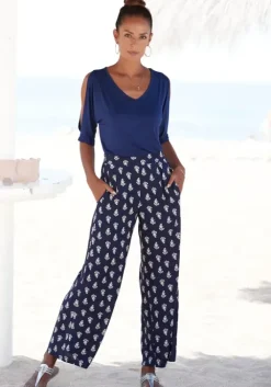 Online Vivance Palazzohose Blau-Bedruckt