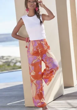 LASCANA Palazzohose Orange-Pink Bedruckt