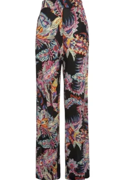 Discount Buffalo Palazzohose Schwarz-Bunt Bedruckt