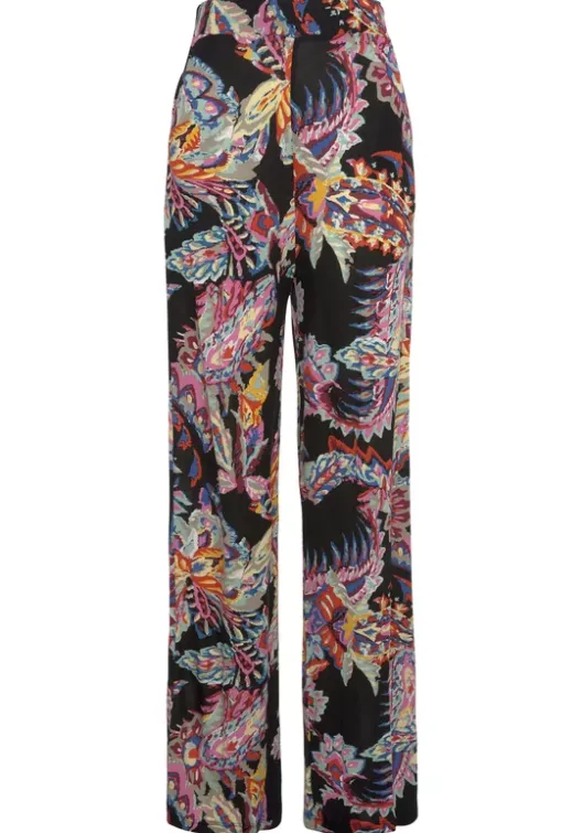 Discount Buffalo Palazzohose Schwarz-Bunt Bedruckt