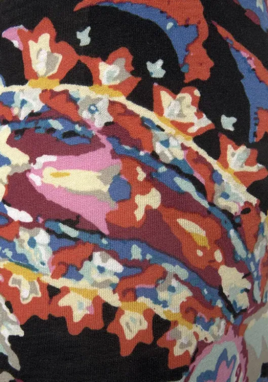 Discount Buffalo Palazzohose Schwarz-Bunt Bedruckt