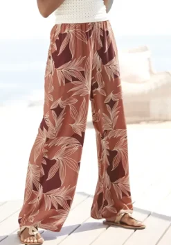 LASCANA Palazzohose Orange-Aubergine Bedruckt