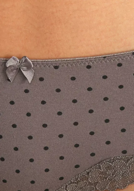 New LASCANA Panty Taupe-Uni, Gepunktet, Gestreift