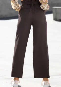 Hot LASCANA Paperbag-Hose Aubergine-Washed