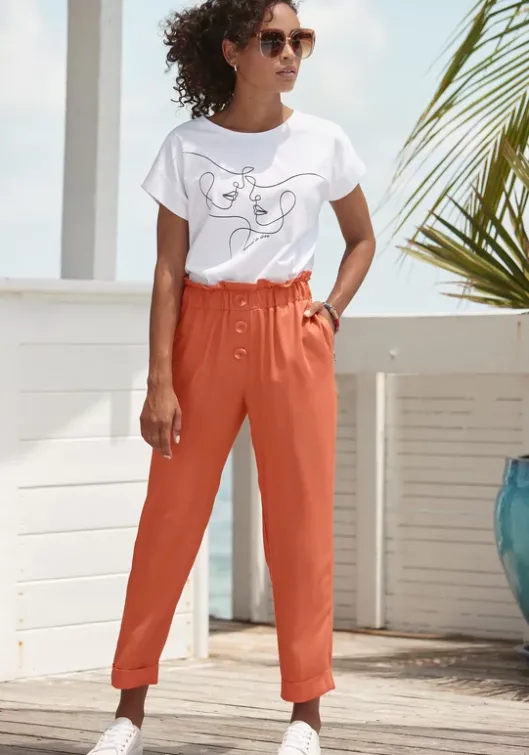 Outlet Paperbag-Hose Lange Hosen