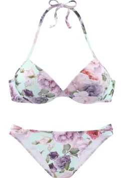 Best LASCANA Push-Up-Bikini"Rose" Hellmint-Bedruckt
