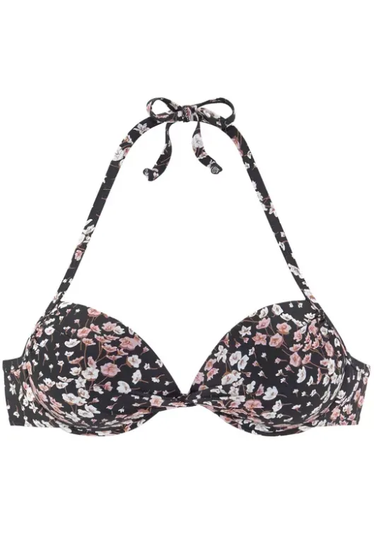Sale LASCANA Push-Up-Bikini-Top"Blair" Schwarz-Bedruckt