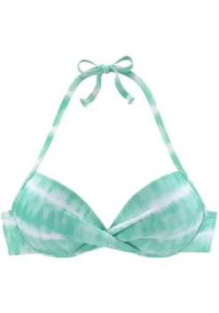 Hot s.Oliver Push-Up-Bikini-Top"Enja" Turkis-Weis