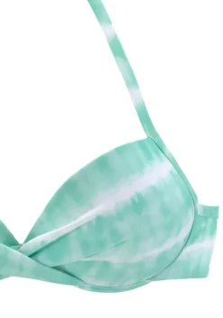 Hot s.Oliver Push-Up-Bikini-Top"Enja" Turkis-Weis