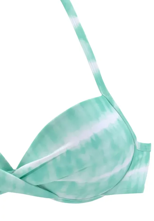 Hot s.Oliver Push-Up-Bikini-Top"Enja" Turkis-Weis