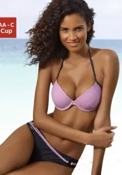 Buffalo Push-Up-Bikini-Top"Florida" Rosa-Schwarz
