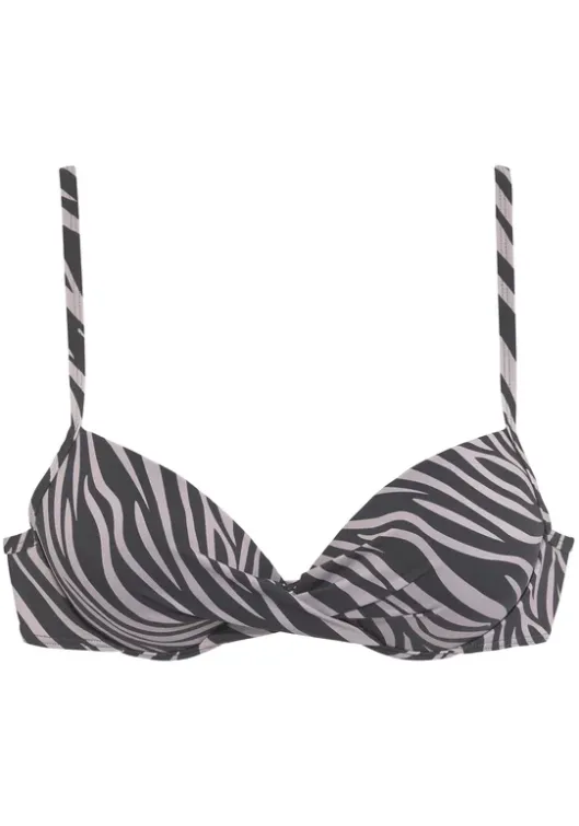 Sale LASCANA Push-Up-Bikini-Top"Kaa" Schwarz-Bedruckt