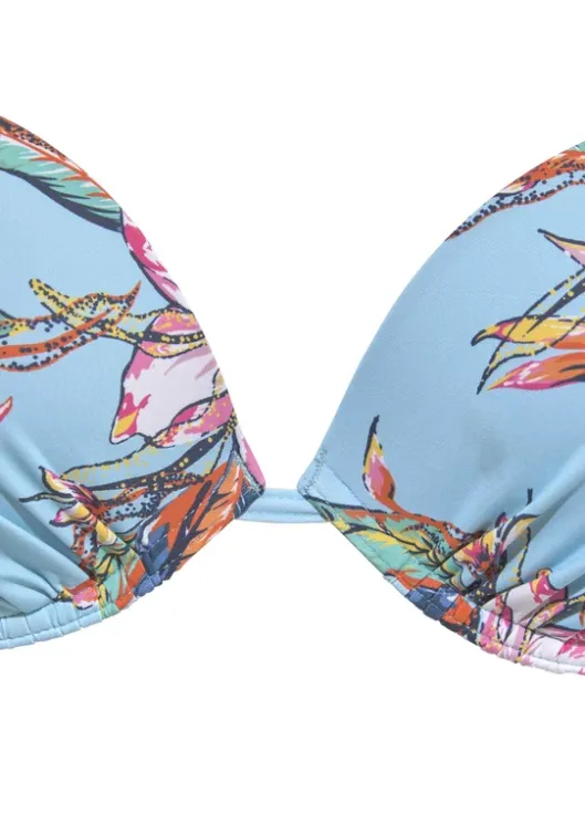 Discount LASCANA Push-Up-Bikini-Top"Malia" Hellblau-Bedruckt