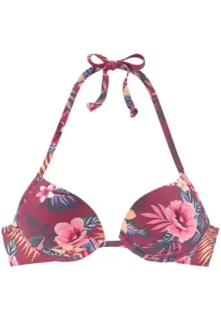 Clearance s.Oliver Push-Up-Bikini-Top"Marika" Rostrot-Bedruckt