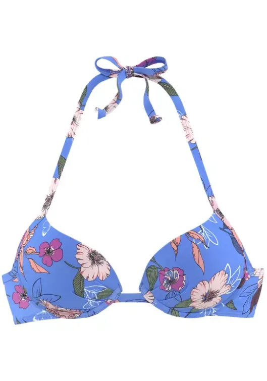 Online s.Oliver Push-Up-Bikini-Top"Maya" Blau-Bedruckt