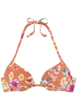 Best Sunseeker Push-Up-Bikini-Top"Mila" Orange Bedruckt
