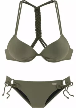 Outlet Buffalo Push-Up-Bikini"Zopf" Oliv