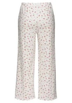 New s.Oliver Pyjamahose Ecru-Geblumt