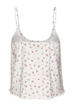 Online s.Oliver Ripptanktop Weis-Geblumt