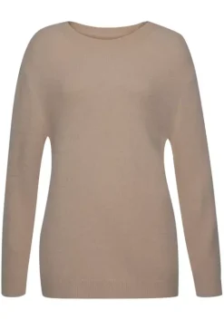 Discount LASCANA Rundhalspullover Camelfarben