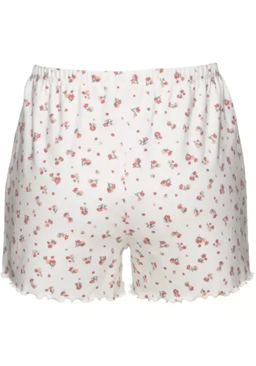 Online s.Oliver Schlafshorts Weis-Geblumt