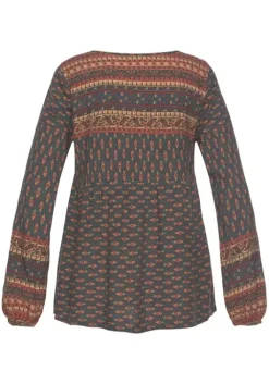 Best Buffalo Schlupfbluse Petrol-Bedruckt