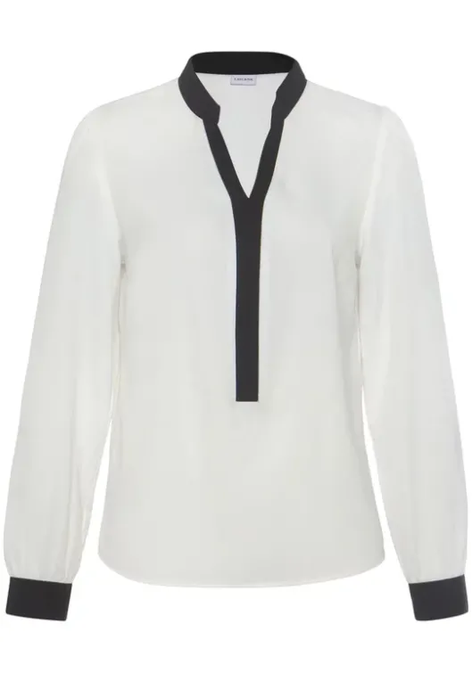 Clearance LASCANA Schlupfbluse Weis-Schwarz