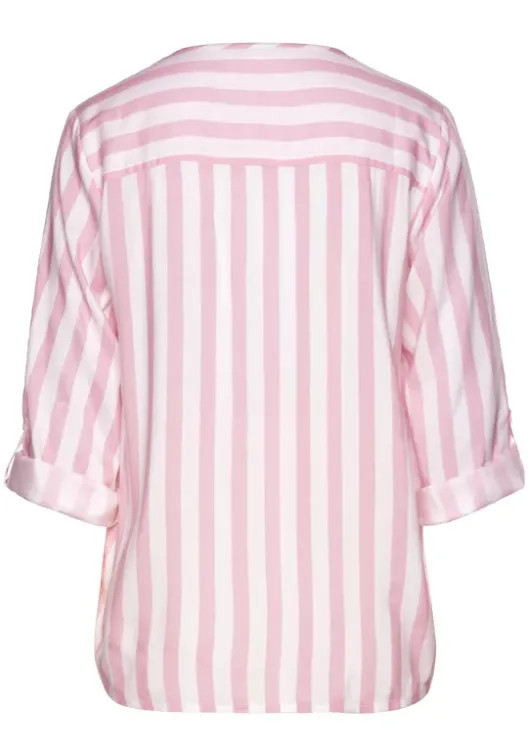 Outlet LASCANA Schlupfbluse Weis-Rosa