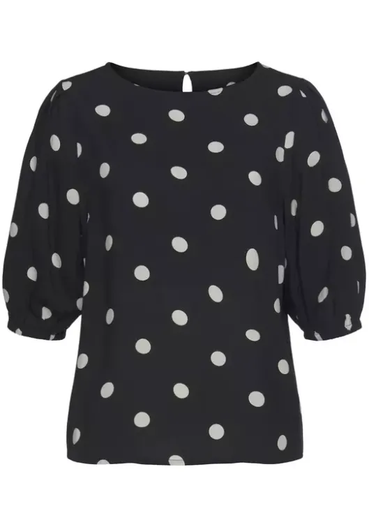 Vivance Schlupfbluse Schwarz-Weis-Bedruckt