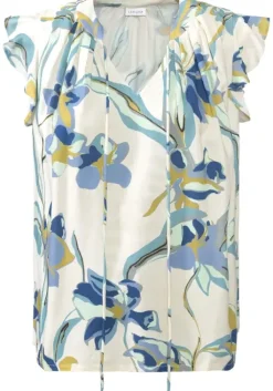 LASCANA Schlupfbluse Creme-Blau Bedruckt